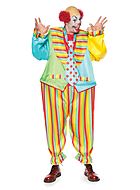 Sirkusklovn, kostymedress, slips, fargerike striper